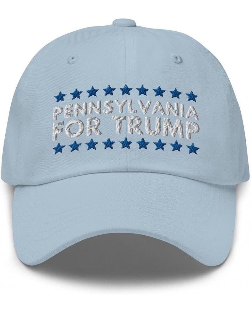 Pennsylvania for Trump Dad Hat - Embroidered Baseball Cap - Republican Trump 2024 Gift Light Blue $15.30 Baseball Caps