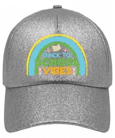 Womens Sun hat Video Back to School vibess Black Trucker hat Funny hat Gifts for Grandpa Cycling Caps Silver Color $9.68 Base...