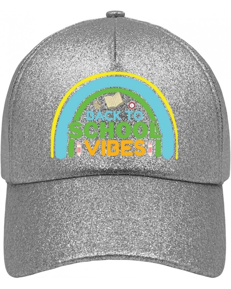 Womens Sun hat Video Back to School vibess Black Trucker hat Funny hat Gifts for Grandpa Cycling Caps Silver Color $9.68 Base...