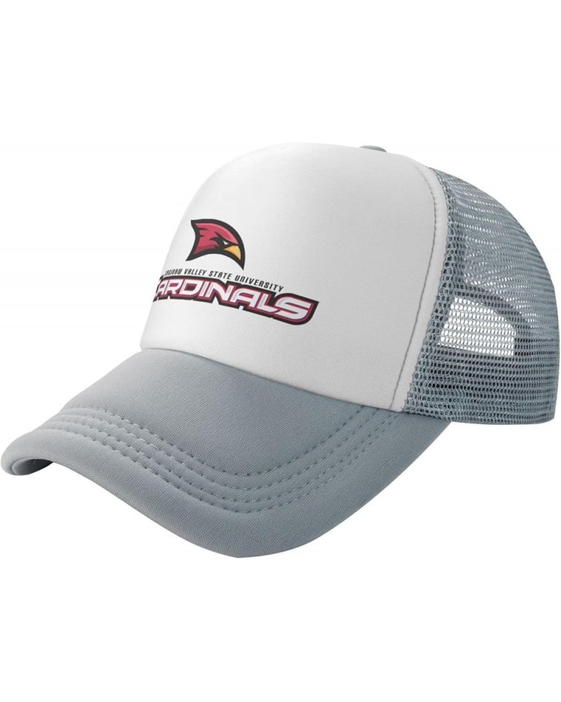 Saginaw Valley State University Logo Trucker Hats for Both Men and Women - Mesh Baseball Snapback Hats Gray $8.40 Baseball Caps