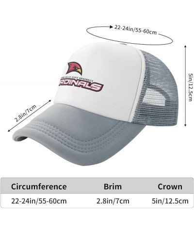 Saginaw Valley State University Logo Trucker Hats for Both Men and Women - Mesh Baseball Snapback Hats Gray $8.40 Baseball Caps