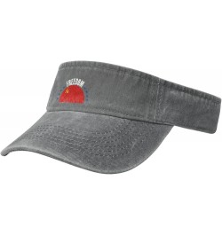 The Soviet Union Flag and Freedom Sun Visor Hats for Women Men Adjustable Cotton Sun Hat Golf Cap Gray $13.85 Visors