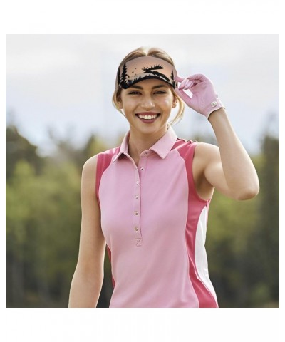 Moose Mountain Pine Tree Sunscreen Visor Hats for Women Men Sports Sun Visor Hats Empty Top Baseball Sun Cap Black $13.15 Visors