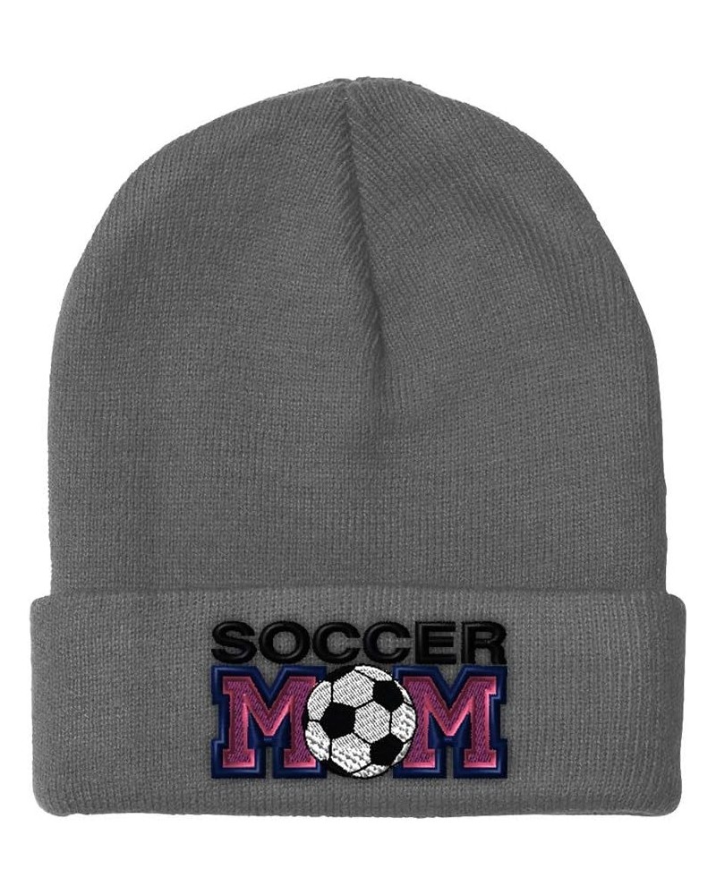 Beanies for Men Soccer Mom B Embroidery Soccer Winter Hats for Women Acrylic Skull Cap 1 Size Light Grey Design Only $11.70 S...