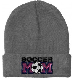 Beanies for Men Soccer Mom B Embroidery Soccer Winter Hats for Women Acrylic Skull Cap 1 Size Light Grey Design Only $11.70 S...