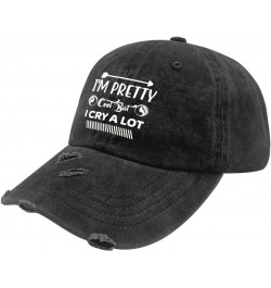 I'm Pretty Cool But I Cry A Lot Hats for Women Washed Distressed Baseball Cap Stylish Washed Dad $14.49 Baseball Caps