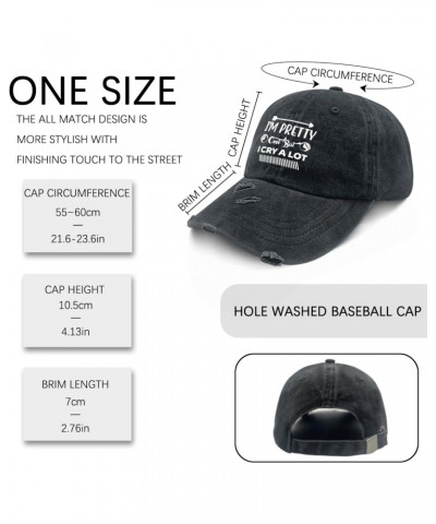 I'm Pretty Cool But I Cry A Lot Hats for Women Washed Distressed Baseball Cap Stylish Washed Dad $14.49 Baseball Caps