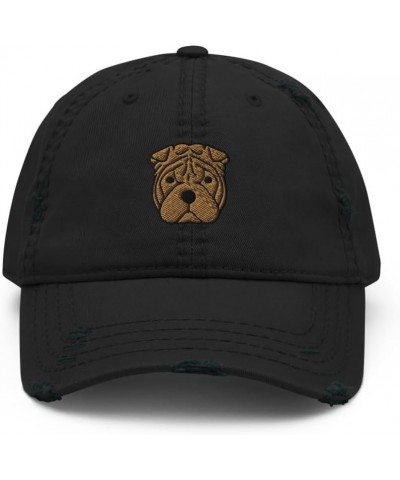 Shar pei hat, Embroidered Unisex Distressed hat, shar pei Gifts, Birthday, Mothers Day, Fathers Day Black $23.08 Cowboy Hats