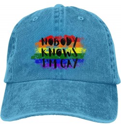 Nobody Knows I'm Gay Hat LGBT LGBTQ Gay Proud Hat Men Women Baseball Cap Adjustable Trucker Hat Cowboy Hat Blue $10.10 Cowboy...