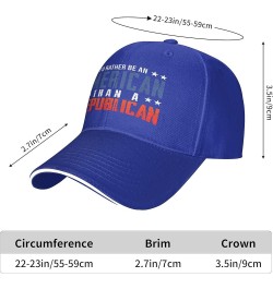 I'd Rather Be an American Than A Democrat hat Anti Liberal Trump 2024 hat Fuck Joe Biden Hat Adjustable Funny Fashion Cap Blu...