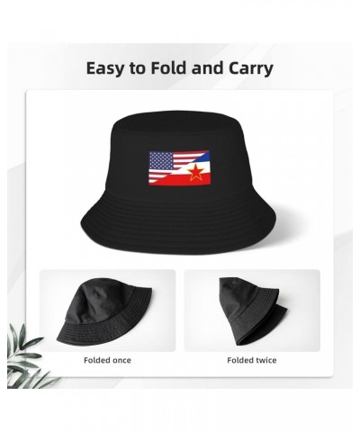 America Yugoslavia Friendship Flag Stay Cool and Stylish with Our Trendy Bucket Hats - Perfect for Summer Fun and Outdoor Adv...