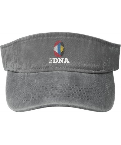 Antigua and Barbuda It's in My DNA Sun Visor Hats for Women Men Adjustable Sports Sun Hats Cotton Golf Cap Gray $12.87 Visors