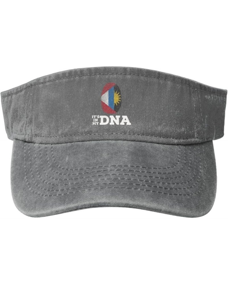 Antigua and Barbuda It's in My DNA Sun Visor Hats for Women Men Adjustable Sports Sun Hats Cotton Golf Cap Gray $12.87 Visors