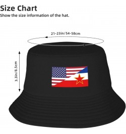 America Yugoslavia Friendship Flag Stay Cool and Stylish with Our Trendy Bucket Hats - Perfect for Summer Fun and Outdoor Adv...