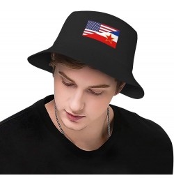 America Yugoslavia Friendship Flag Stay Cool and Stylish with Our Trendy Bucket Hats - Perfect for Summer Fun and Outdoor Adv...