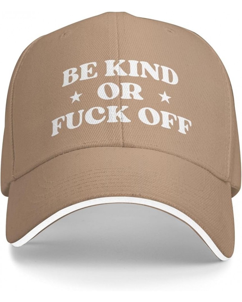 Be Kind Or Fuck F Off Hat Men Women Baseball Cap Funny Dad Trucker Hat Black Natural $9.67 Baseball Caps