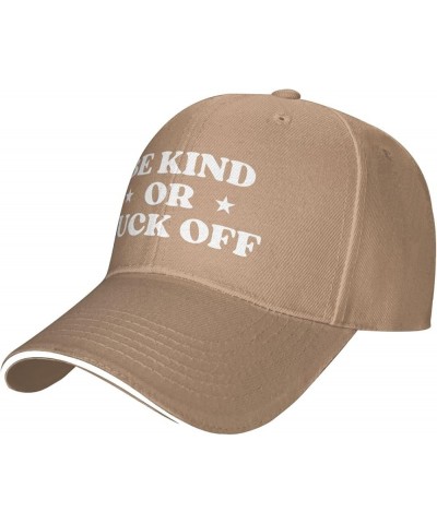 Be Kind Or Fuck F Off Hat Men Women Baseball Cap Funny Dad Trucker Hat Black Natural $9.67 Baseball Caps