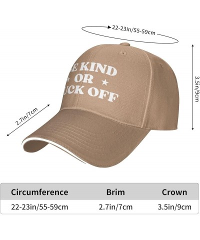 Be Kind Or Fuck F Off Hat Men Women Baseball Cap Funny Dad Trucker Hat Black Natural $9.67 Baseball Caps