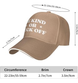 Be Kind Or Fuck F Off Hat Men Women Baseball Cap Funny Dad Trucker Hat Black Natural $9.67 Baseball Caps