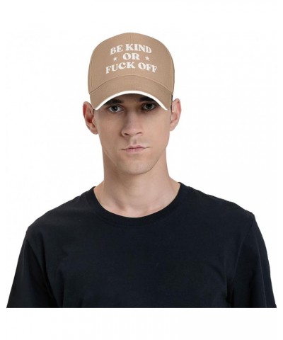 Be Kind Or Fuck F Off Hat Men Women Baseball Cap Funny Dad Trucker Hat Black Natural $9.67 Baseball Caps