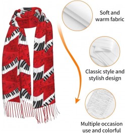 Mexican Salsa Symbols Print Cashmerette Fringed Scarf Shawl For Women Lightweight Scarf Fall Winter Thick Scarf Music Note Pi...