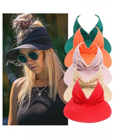 Women Sun Visor Sun Hat Women Anti-Ultraviolet Elastic Hollow Top Hat Outdoor Quick-Drying Sun Hat Summer Beach Hat Orange-01...