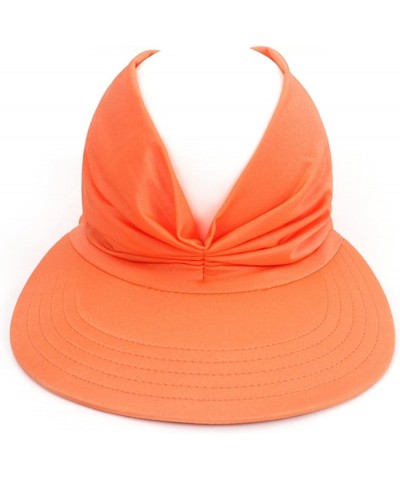 Women Sun Visor Sun Hat Women Anti-Ultraviolet Elastic Hollow Top Hat Outdoor Quick-Drying Sun Hat Summer Beach Hat Orange-01...