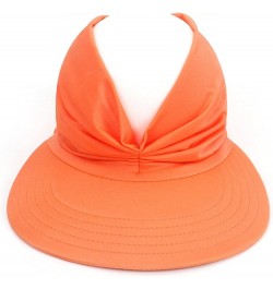 Women Sun Visor Sun Hat Women Anti-Ultraviolet Elastic Hollow Top Hat Outdoor Quick-Drying Sun Hat Summer Beach Hat Orange-01...