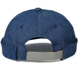 Unisex Docker Brimless Hats Skullcap Beanie Worker Sailor Cap Retro Rolled Cuff Skull Caps with Adjustable 100*blue $10.31 Sk...