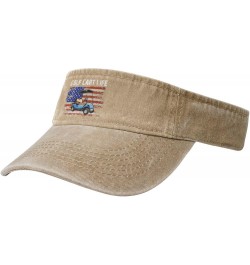 Golf Cart Life USA Flag Sun Visor Hats for Women Men Sun Hat Vintage Golf Hat Adjustable Baseball Cap Natural $13.62 Visors