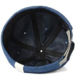 Unisex Docker Brimless Hats Skullcap Beanie Worker Sailor Cap Retro Rolled Cuff Skull Caps with Adjustable 100*blue $10.31 Sk...