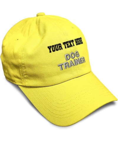 Soft Baseball Cap Dog Trainer A Embroidery Humor Teacher Twill Cotton Dad Hats for Men & Women Yellow Personalized Text Here ...