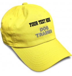 Soft Baseball Cap Dog Trainer A Embroidery Humor Teacher Twill Cotton Dad Hats for Men & Women Yellow Personalized Text Here ...