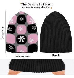 Plaid Cartoon Fashion Pink Black Beanie Knit Hat Vintage Stylish Knit Beanie Hat Adults Kids Women Men Plaid Cartoon Fashion ...