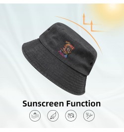 Unisex Fashion Printing Bucket Hat Washed Cotton Sun Fisherman Cap Outdoor Headwear for Women Men Black $10.79 Bucket Hats