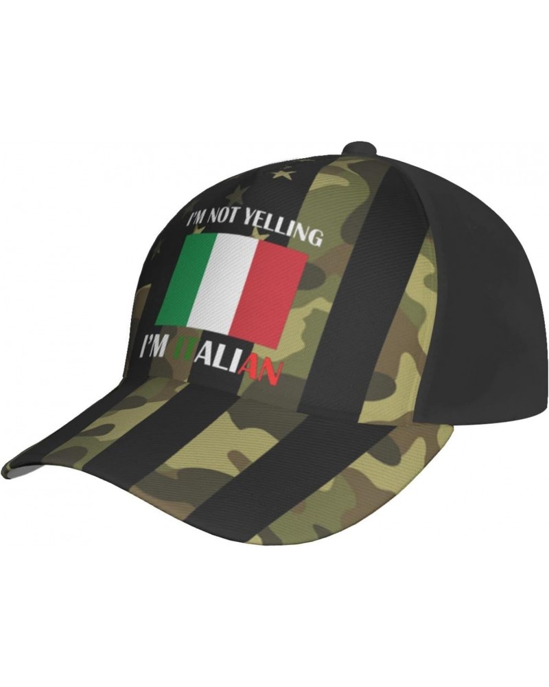 I'm Not Yelling I'm Italian Cap Tucker Hat Adjustable Sports Baseball Caps5 Black $14.38 Baseball Caps