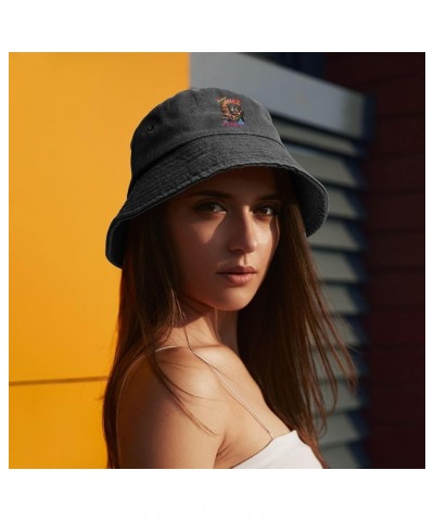 Unisex Fashion Printing Bucket Hat Washed Cotton Sun Fisherman Cap Outdoor Headwear for Women Men Black $10.79 Bucket Hats