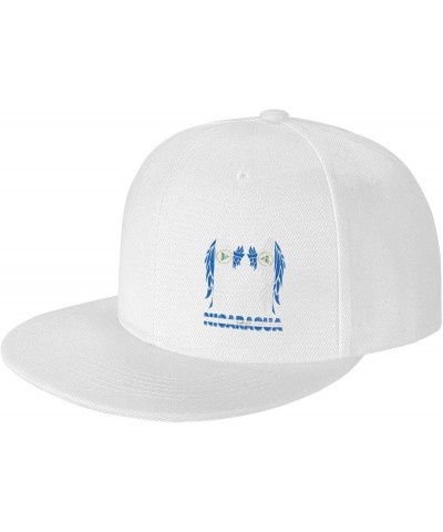 Snapback Baseball Cap Wings Nicaragua Flag Classic Dad Trucker Flat Bill Brim Hat White $10.49 Baseball Caps