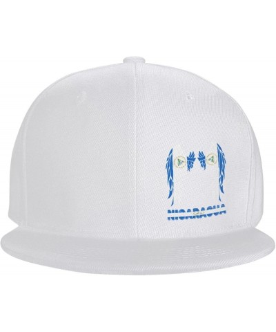 Snapback Baseball Cap Wings Nicaragua Flag Classic Dad Trucker Flat Bill Brim Hat White $10.49 Baseball Caps