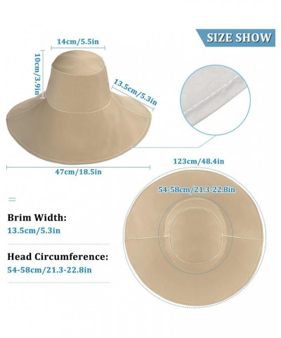 Women Tan Sun Hat Wide Brim Summer Beach Hat Reversible Foldable Chin Strap UV Protection Hat $14.39 Sun Hats