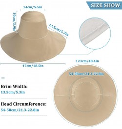 Women Tan Sun Hat Wide Brim Summer Beach Hat Reversible Foldable Chin Strap UV Protection Hat $14.39 Sun Hats