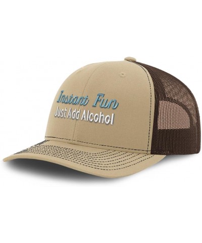 Richardson Trucker Hat Instant Fun Just Add Alcohol Polyester Baseball Cap Khaki Coffee $18.54 Baseball Caps