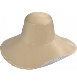 Women Tan Sun Hat Wide Brim Summer Beach Hat Reversible Foldable Chin Strap UV Protection Hat $14.39 Sun Hats