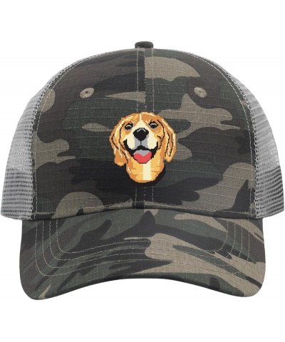 Baseball Hat Pixel Dog Cute Animal Trucker Hats for Women Cool Mesh Snapbacks for Gifts Camo $12.84 Baseball Caps