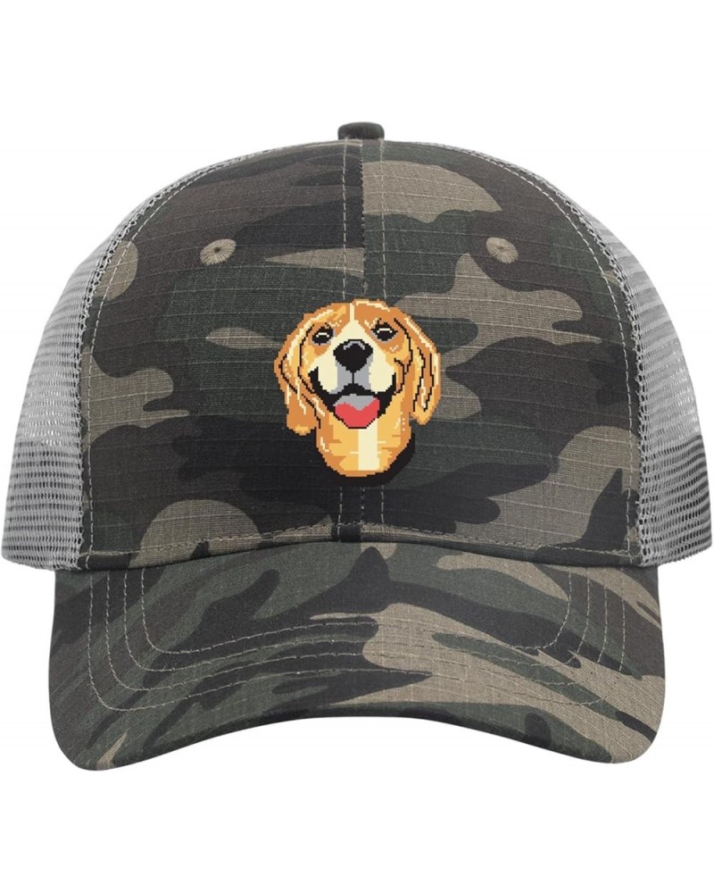 Baseball Hat Pixel Dog Cute Animal Trucker Hats for Women Cool Mesh Snapbacks for Gifts Camo $12.84 Baseball Caps