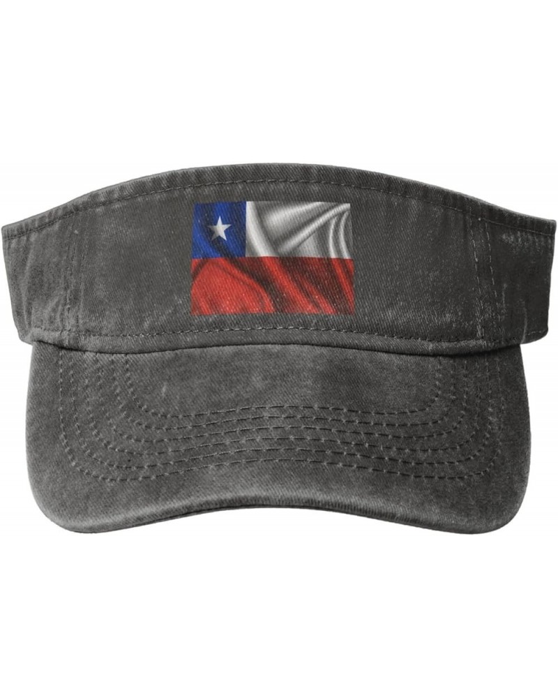 Silk Style Flag of Chile Sun Visor Hats for Women Men Sun Hat Vintage Golf Hat Adjustable Baseball Cap Deep Heather $12.63 Vi...