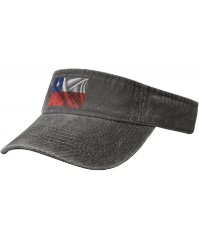 Silk Style Flag of Chile Sun Visor Hats for Women Men Sun Hat Vintage Golf Hat Adjustable Baseball Cap Deep Heather $12.63 Vi...