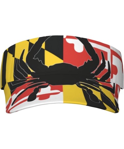 Funny Maryland Flag Sun Visor Hats Men Women Summer Beach Cap Sun Sport Visors Hat for Running,Jogging,Cycling, Fishing Flag ...