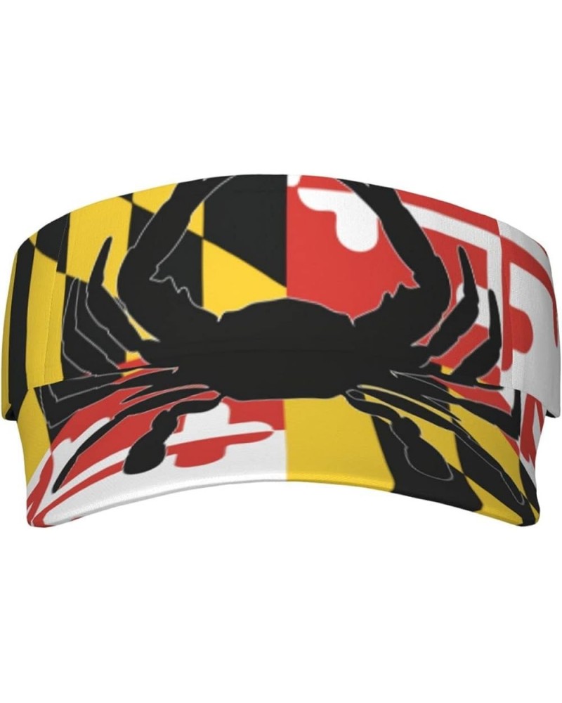 Funny Maryland Flag Sun Visor Hats Men Women Summer Beach Cap Sun Sport Visors Hat for Running,Jogging,Cycling, Fishing Flag ...