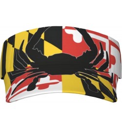 Funny Maryland Flag Sun Visor Hats Men Women Summer Beach Cap Sun Sport Visors Hat for Running,Jogging,Cycling, Fishing Flag ...